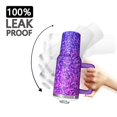 thumbnail image 3 of 40oz Tumbler with Handle and Straw, Vacuum Insulated Stainless Steel Travel Mug, Fits Car Cup Holder, Diamond Sequins Print, 3 of 6