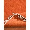 thumbnail image 5 of Rugsotic Carpets Hand Woven Flat Weave Kilim Wool Eco-Friendly 2'6''x12' Area Rugs Runner Dark Orange Plain Solid Design Low Pile Indoor Handmade Rug for Living Room, Bedroom D00111, 5 of 5