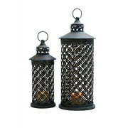 Candle Lantern With Intricate Details - Set Of 2