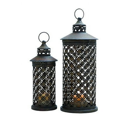 Candle Lantern With Intricate Details - Set Of 2