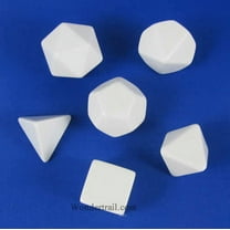 White Blank Dice with No Pips 16mm (5/8in) Set of 6 Chessex