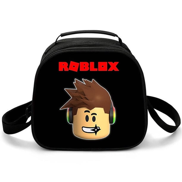 Roblox bolsa de almuerzo para estudiantes de escuela primaria, bolsa de Picnic, bolsa de hielo redonda, bolsa de aislamiento portátil de dibujos animados Roblox