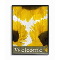 Stupell Industries Sunflower Welcome Yellow Flowers Painting Framed Giclee Texturized Art by Kimberly Allen