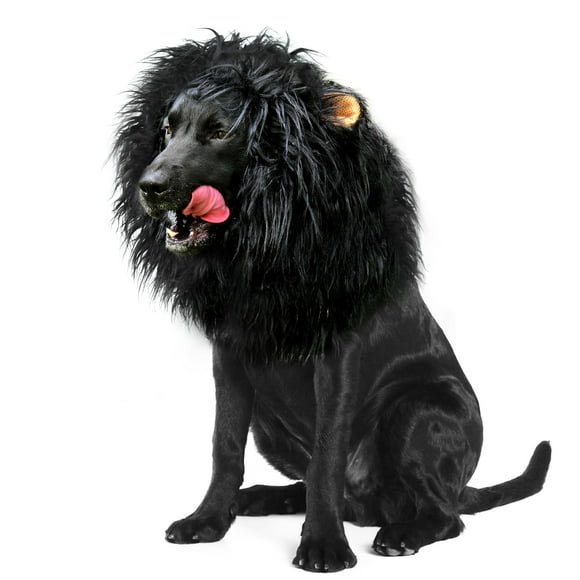 Peluca con melena de león para perros Onmygogo, talla L, negra