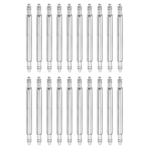 20 piezas de pasadores de resorte de reloj de 18mm, grosor de 1.8mm, pasadores de doble brida de acero inoxidable para reemplazo de correas de reloj.