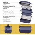 thumbnail image 3 of Bento Lunch Box 2-Layer Stainless Steel Lunch Box Portable Sealing Leak Proof Lunch Container for Work School Camping, 3 of 8