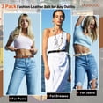 thumbnail image 5 of JASGOOD 3 Pack Womens Belts Fashion Leather Belts for Jeans Pants Dresses, 5 of 12