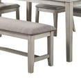 thumbnail image 4 of Benjara Modern 6 PC Dining Set with Table- 4 Chairs & Bench- Plush Seats- Gray, 4 of 5