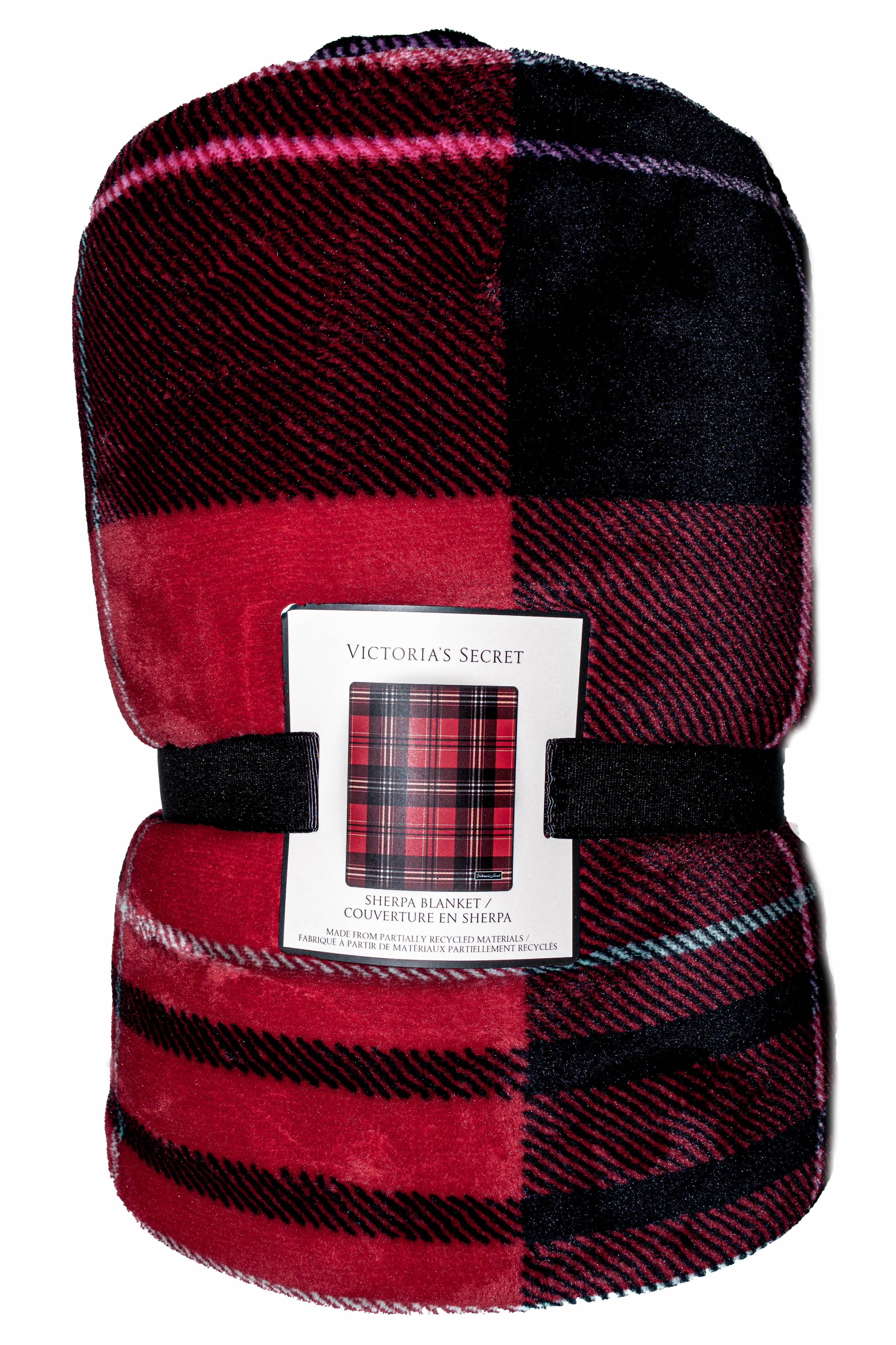 Victoria's Secret SHERPA BLANKET, 100 Recycled Polyester 50" x 60