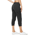 thumbnail image 2 of Women's Cargo Capri Sweatpants Hiking Joggers Cropped Pants with Pockets Lightweight Quick Dry Athletic Workout Leggings Casual Capri Black, 2 of 6