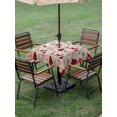 thumbnail image 3 of Outdoor Tablecloth with Umbrella Hole and Zipper, Christmas Tree Square Table Cloth 60x60 Inch Waterproof Tablecloth, Buffalo Plaid Xmas Elk Snowflake Vintage Picnic Table Cover for Patio Camping, 3 of 7