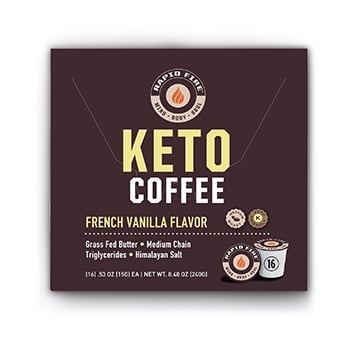 Rapid Fire Ketogenic Coffee Pods, French Vanilla Flavor, 8.48 oz., 16 pods