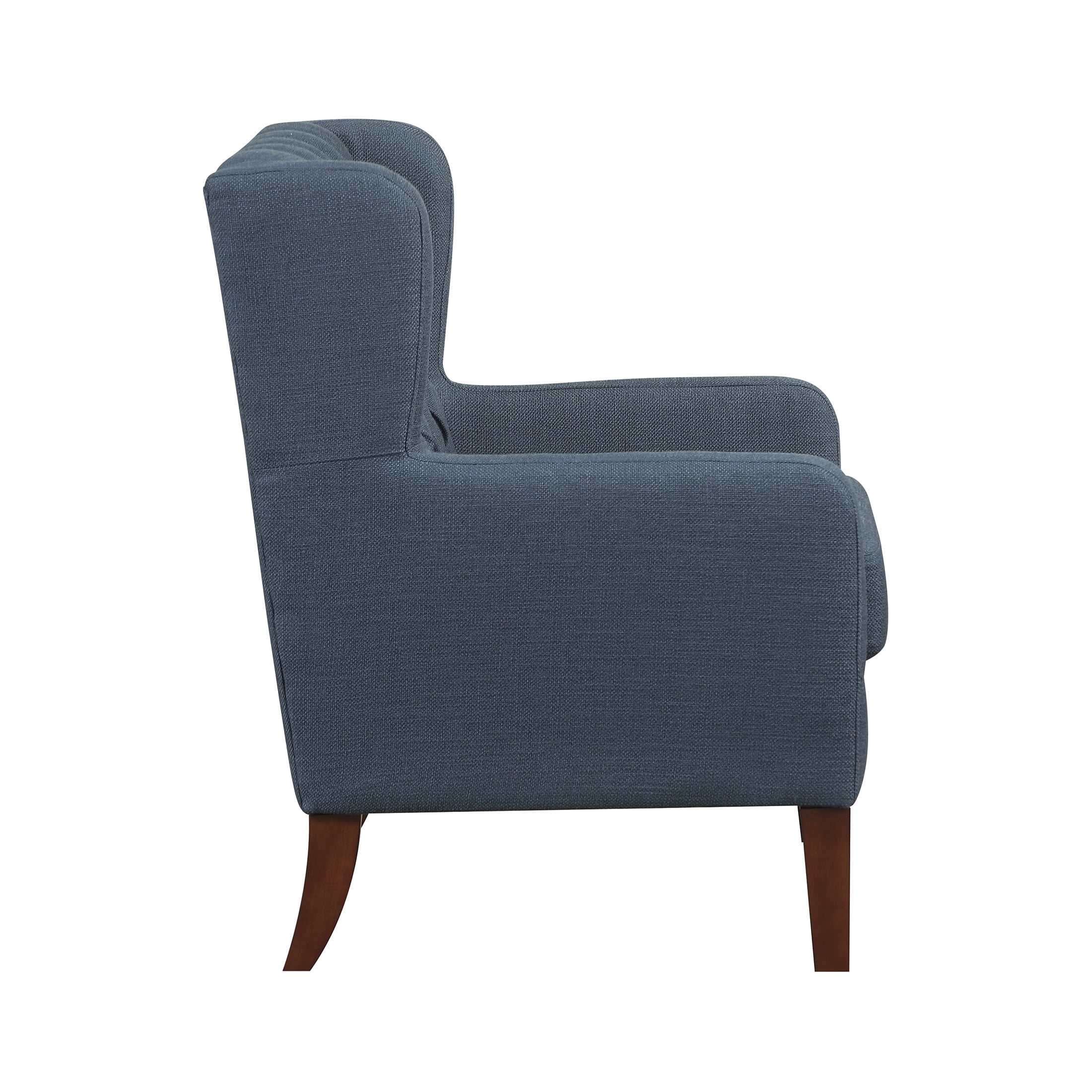 OakvillePark Varen Textured Fabric Buttom-Tufted Wing Back Accent Chair, Blue