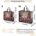thumbnail image 3 of Flamingoes Flowers Leaves Floral Corduroy Tote Bag Handbag Large Messenger Bag Shoulder Crossbody Zipper Bag Purse, 3 of 8