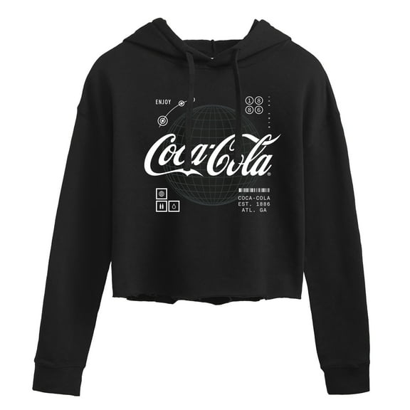 Coca-Cola - Logo Hud  - Juniors Cropped Pullover Hoodie
