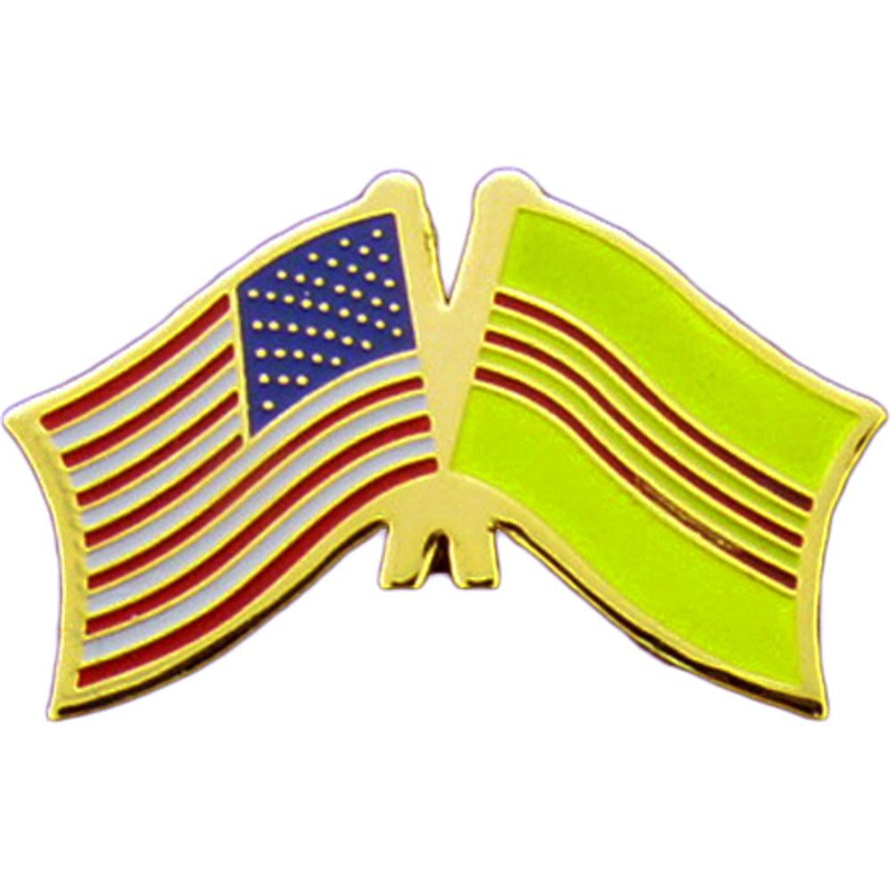 American & Vietnam Flags Pin 1"