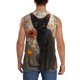 thumbnail image 4 of Fotbe Black Cat in Wildflowers Men's Camiseta sin Mangas Estampada para Hombres, Playera Casual para Gimnasio, Entrenamiento, Playa-Small, 4 of 7