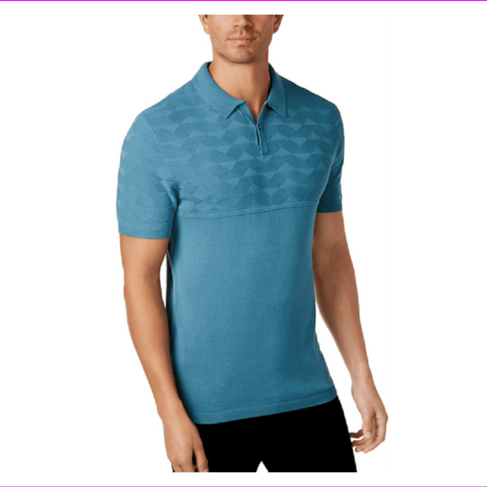 Alfani alfani new blue mens size 2xl graphic tee silk knit printed t