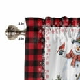 thumbnail image 5 of Red Plaid Christmas Kitchen Curtain 2 Panels Tiers Curtains 45 Inch Length, Snowman Xmas Berry Birds Curtains Rod Pocket Curtains Window Drapes Treatment Window Cafe Curtains, 5 of 5
