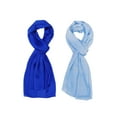 thumbnail image 4 of Wrapables® Lightweight Polyester Solid Colored Scarf (Set of 2), Sky and Midnight Blue, 4 of 7