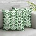 thumbnail image 3 of MDO Slow Cow Embroidery Decorative Throw Pillow Cover Cushion Cover for Couch Sofa Bedroom Geometric Pattern Pillowcase Accent Pillow Cover 18 x 18 Inches Green, 3 of 5