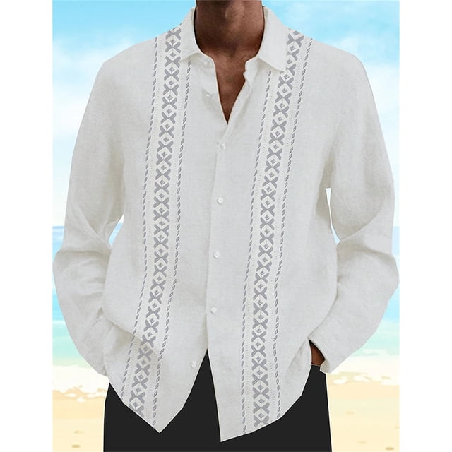 Camisa de verano para hombre, nueva camisa con botones y cuello vuelto con estampado 3D, moda urbana, ropa de ocio Vaion de manga larga para hombre