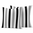 thumbnail image 2 of Pack of 2 Outdoor Pillow Covers 20x20 Inch Waterproof Black Gray Striped Throw Pillow Covers, Decorative Couch Pillow Case Sham Farmhouse Stripe Art Pillowcases Cushion Covers for Patio Garden, 2 of 8