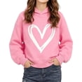 thumbnail image 3 of Wilak Girls Heart Printed Hoodies Sweatshirts Long Sleeve Pullover Cute Casual Soft Kids Fall Tops Pink 8T, 3 of 7