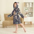thumbnail image 4 of FORMRS Niños Bathrobe Unisex Hooded Robe Soft Plush Pajamas Sleepwear, Size 4-6T, Pink Record, 4 of 7