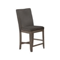 thumbnail image 3 of Rustic Gray Wood Counterheight Dining Chairs in Gray Linen Fabric (Set of 2), 3 of 4