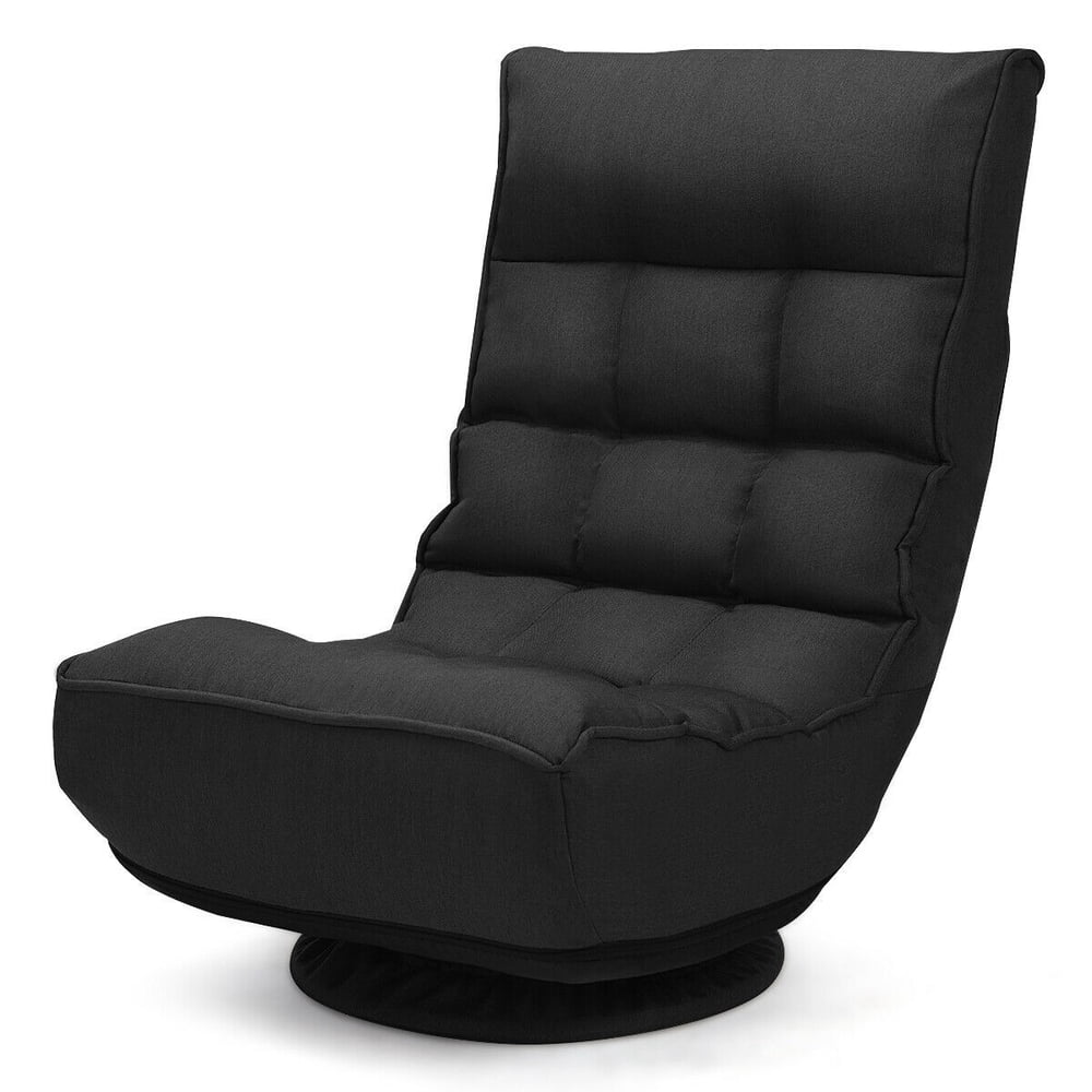 Lazy Floor Sofa Chair - Black Home Furniture Adjustable 4-Position