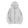 thumbnail image 4 of yunLCZ Womens Sweatshirt Women's Hoodie, Ecosmart Fleece Full-zip Hoodie, Zip-up Hooded Sweatshirt Polyester,Spandex White S, 4 of 5