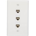 thumbnail image 2 of Buyer's Point 3 Port Cat6 Wall Plate, Female-Female With Single Gang Low Voltage Mounting Bracket Device Pack of 100 White 3 Port, 2 of 8