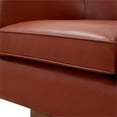 thumbnail image 6 of Taos Caramel  100 percent Top Grain Leather Wood Base Swivel Barrel Chair, 6 of 11