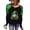Green13, variant on Zedker St. Patrick's Day T-Shirt Womens Funny Shamrock Printed Sequined Splicing Sleeve Casual Lucky Clover Heart Graphic Tee Tops