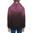 thumbnail image 6 of Pofeuu Pink Glitter Sparkles A Print Teenage Zipper Hoodie Sweatshirts Hooded Casual Jackets With Pocket For Boys Girls-Small, 6 of 6