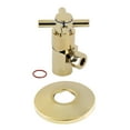 thumbnail image 6 of Kingston Brass CD43307DXK 1/2" FIP x 3/8" O.D. Anti-Seize Deluxe Quarter-Turn Ceramic Hardisc Cartridge Angle Stop with Flange, Brushed Brass, 6 of 6