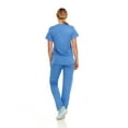 thumbnail image 2 of Hey Collection Womens Stretch Colorful Cargo Mock Neck Scrubs Set, Medical Nursing Tops with Four Pocket Scrubs Straight Leg Pants, 2 of 5