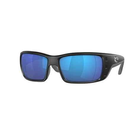 Costa Del Mar Permit 580G Polarized Matte Black/Blue Men's Sport Sunglasses