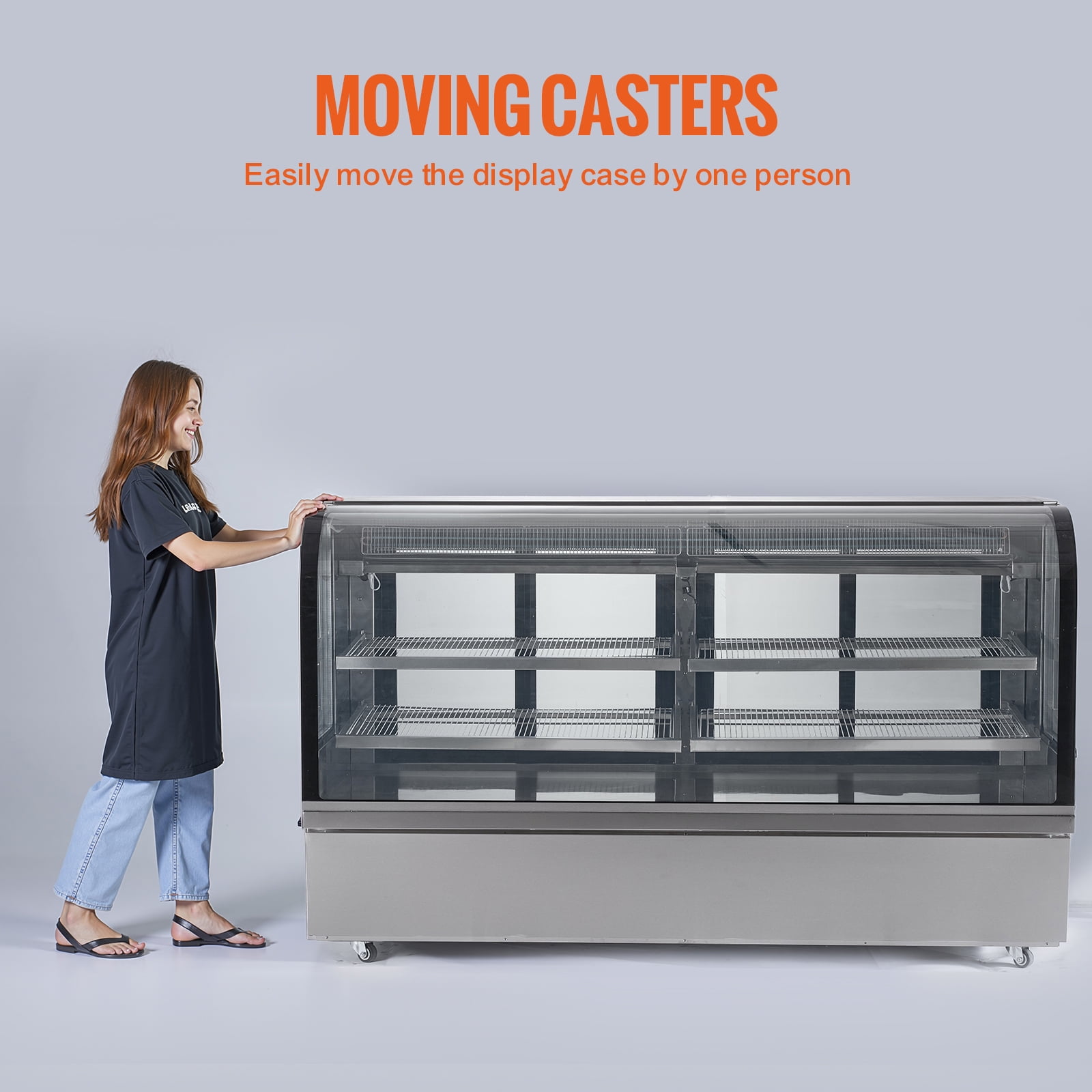 KFFKFF Refrigerated Display Case Display Refrigerator  32 Cu.Ft./901L 4-Level Business Display Cooler with LED Illumination Commercial Refrigerator Pastry Display Case