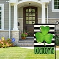 thumbnail image 3 of Welcome St Patricks Day Shamrock Garden Flag 12.5x18 Double Sided for Outside Green Clover Classic Striped Spring Yard Flag Outdoor Saint Patrick''s Day Decorations 17-b12, 3 of 6