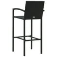 thumbnail image 5 of vidaXL Bar Stool Set of 4 Black Poly Rattan Standard Footrest, 5 of 6
