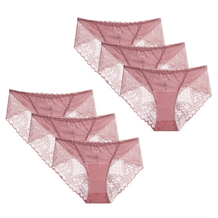 

WZHKSN Women Print Panties Black Basic Thongs 5-Pack