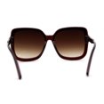 thumbnail image 2 of Womens Oversize 90s Designer Rectangle Butterfly Plastic Sunglasses All Brown, 2 of 4