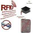 thumbnail image 5 of Cartera para pasaporte F&L CLASSIC de piel floral turquesa con RFID, 5 of 5