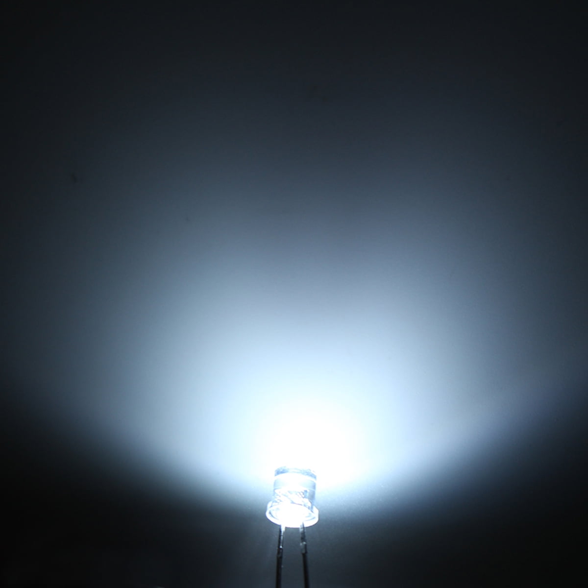 100pcs 5mm LED Flat Top White 2pin Water Clear Emitting Diode Lights