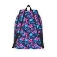thumbnail image 2 of Lsque Blue Skull Flower Pattern Canvas Daypack, Durable Backpack, High-quality Versatile Backpack,Vintage Compact Backpack-Medium, 2 of 6
