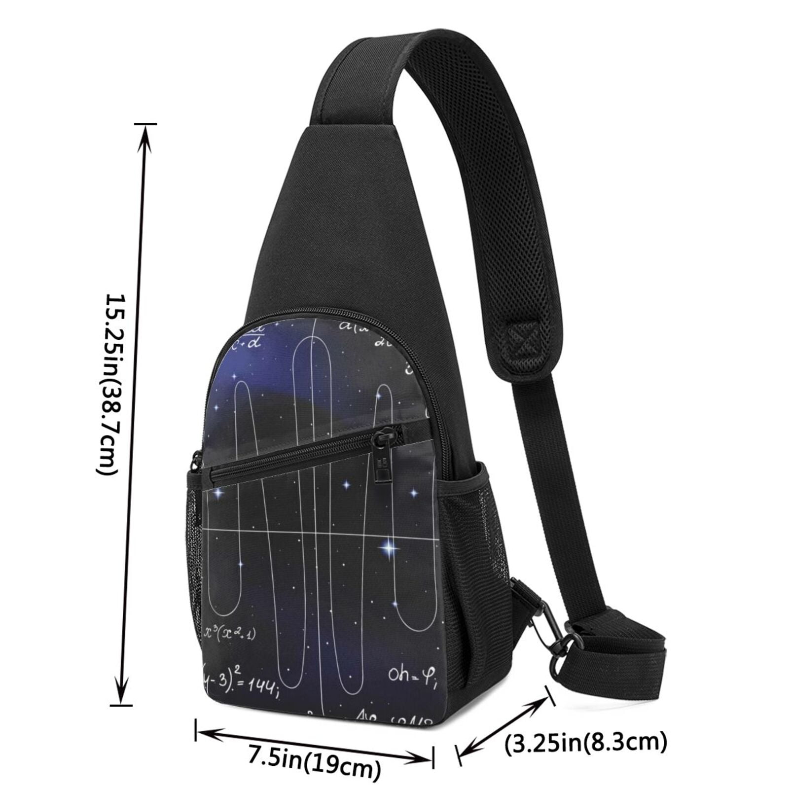 Xecao's Mathematica Science Print Sling Bag: A Versatile Chest, Shoulder, and Crossbody Backpack for Casual Days Out, Perfect for Both Men and Women