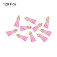 thumbnail image 3 of Uxcell 120 Pack Leather Tassel Keychain Charm Bulk with Cap for DIY, Pink, 3 of 6
