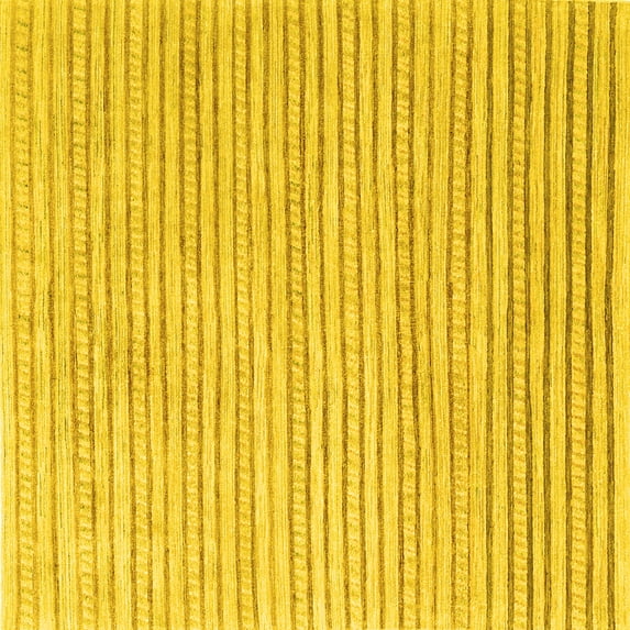 Ahgly Company Indoor Square Solid Yellow Modern Area Rugs, 7' Square